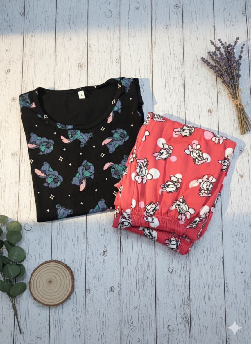 Irah Vastra women’s T-shirt and pant set folded flatlay view
