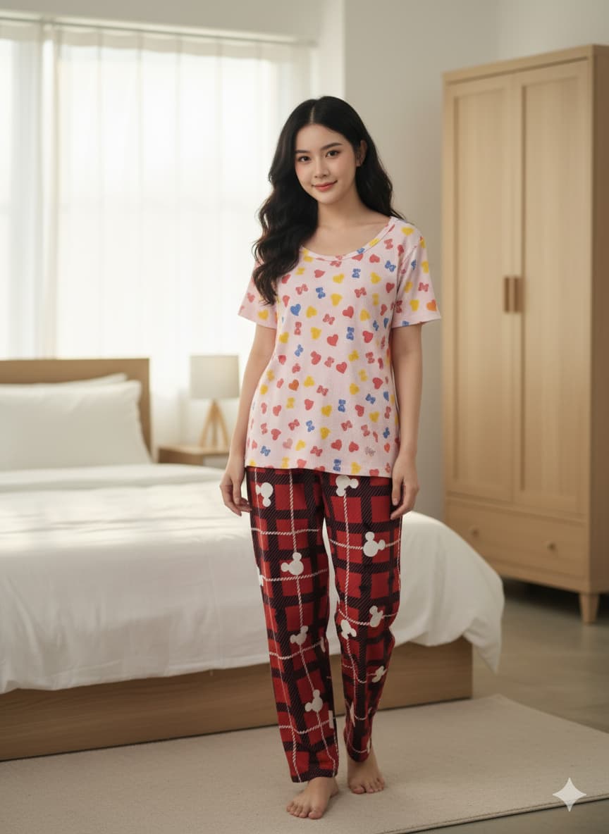 Irah Vastra women’s T-shirt and pant set — model front view