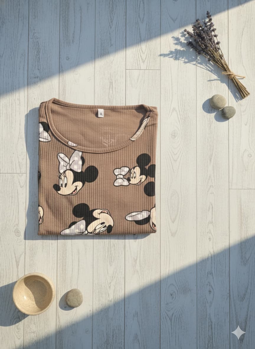 Irah Vastra ribbed T-shirt — front model view with product flatlay