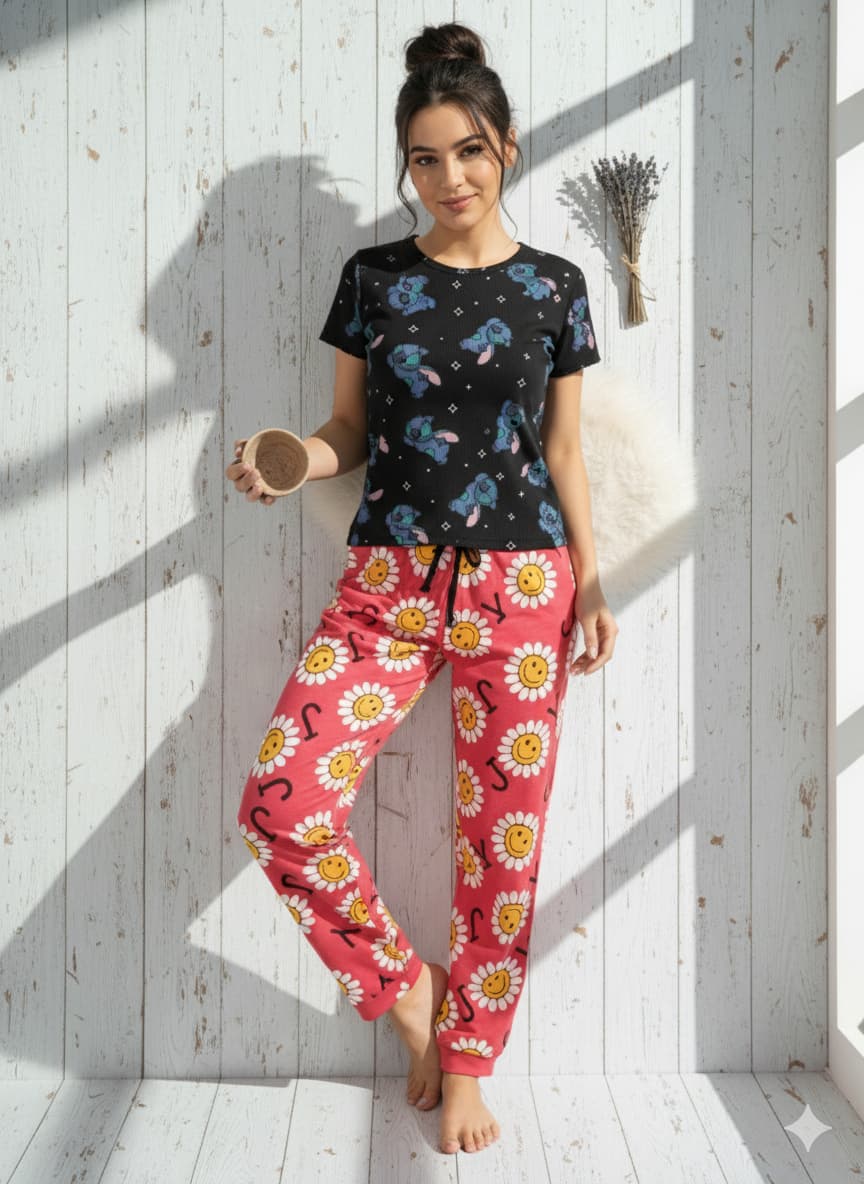 Irah Vastra women’s T-shirt and pant set — model front view