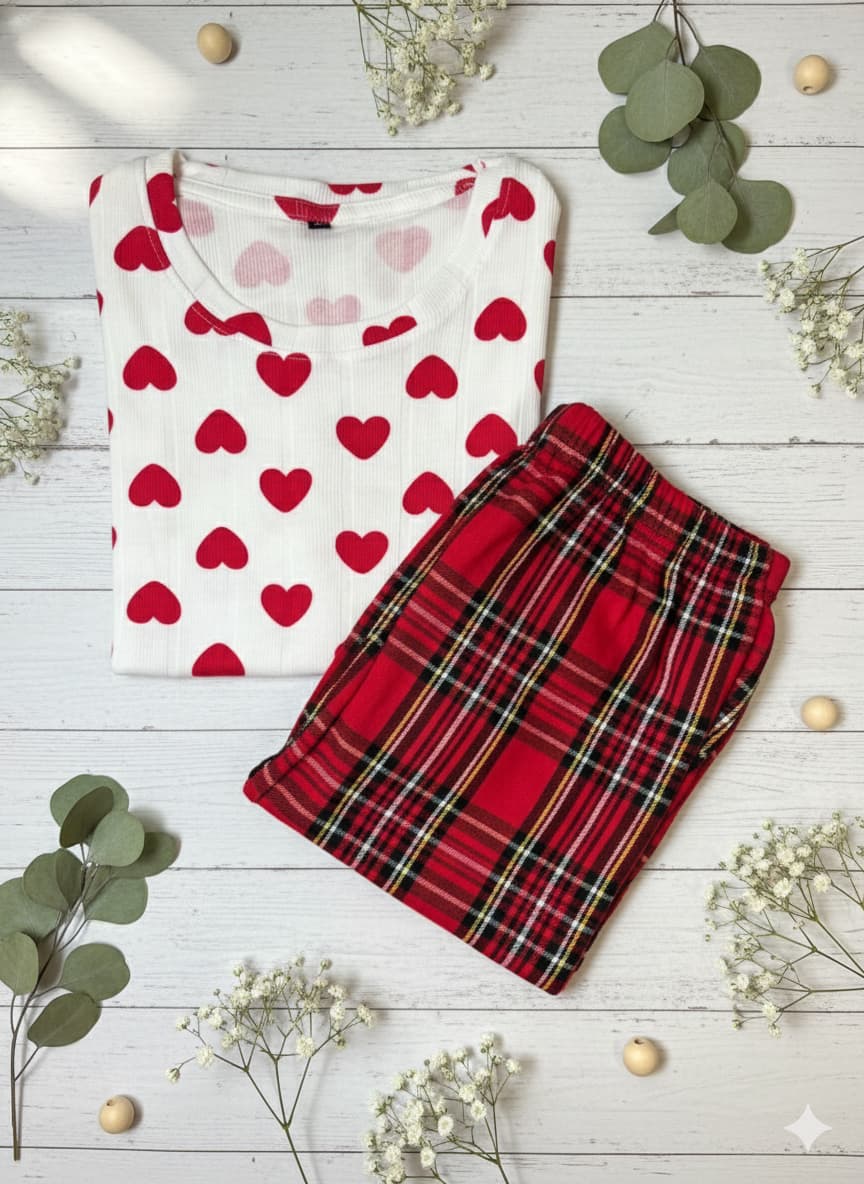 Irah Vastra women’s T-shirt and pant set — folded flatlay view”
