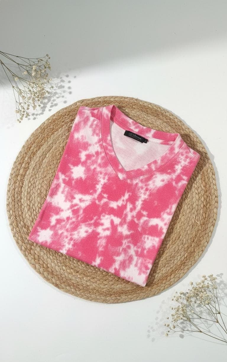 Flat lay view of women’s printed cotton long polo nightdress showcasing fabric texture and design by Irah Vastra